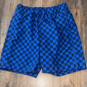 GAP Blue & Black Checkered Swim Trunks Small